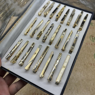 Kẹp Cà vạt nam kim loại khắc Laze 6cm Giangpkc _ Mẫu ngẫu nhiên