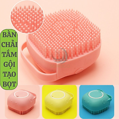 Bàn Chải Tắm Silicon 2 Trong 1 Tạo Bọt & Massage Toàn Thân-Bàn Chải Tắm Silicon Có Ngăn Chứa Sữa Tắm Thông Minh-Dụng Cụ Chà Lưng, Làm Sạch Cơ Thể Silicon Mềm Mại-Bàn Chải Tắm Cho Bé Và Người Lớn – Silicon Mềm, An Toàn