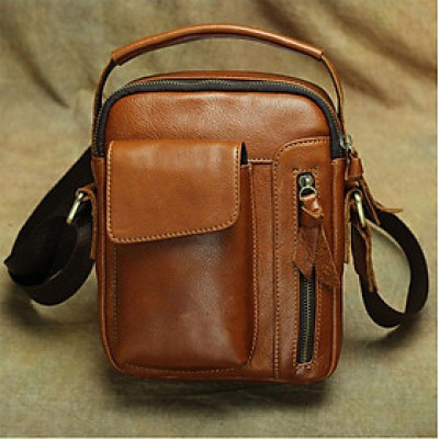 Túi đeo chéo nam nhỏ da bò thật - BHLDJ004 Túi xách tay. hàng chính hãng.