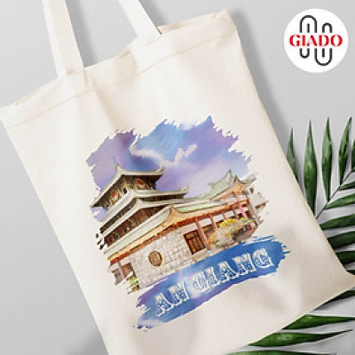Túi canvas GIADO, túi vải bố, túi tote mẫu mẫu An Giang chùa bà