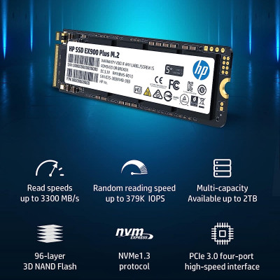 Ổ cứng SSD hiệu HP Model EX900 Plus M.2 NVMe 512GB - Hàng Chính Hãng