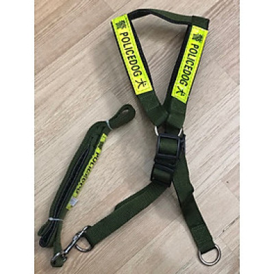 (Bộ) Dây dắt chó police phản quang - dây dắt kèm yếm đai yên ngựa cho chó cảnh sát gồm dây dắt và đai yếm Màu ngẫu nhiên