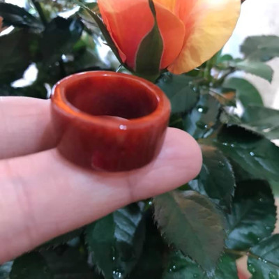 CHIẾC NHẪN VUÔNG ỐNG ĐỎ ĐẬM ĐẸP ĐÁ CẨM THẠCH MAY MẮN SIZE 17MM BẢN CAO 9,5MM AC MẠNG HỎA VÀ THỔ