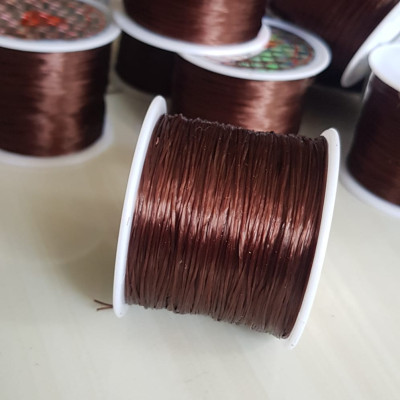 Cuộn Dây Thun CO GIÃN màu Nâu chuyên xỏ vòng đeo tay hạt chuỗi Dây này là dây thun chuyên xỏ vòng chuỗi màu Nâu, có đủ màu Anh Chị đang đeo chuỗi muốn thay dây khác cho vòng thì đặt cuộn Thun chỉ này nhé