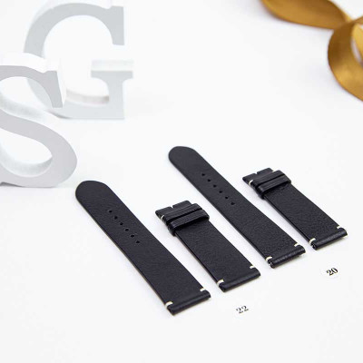 Dây Da Đồng Hồ Nam, 100% Da Bò Thật, Kiểu Dáng Vintage Phẳng Mỏng, Mặt Lót Chống Thấm Mồ Hôi, Tích Hợp Lớp Gia Cố Chống Giãn Đặc Biệt, Phụ Kiện Khóa và Chốt Bằng Thép Không Gỉ 316L - Thương Hiệu SAIGIO