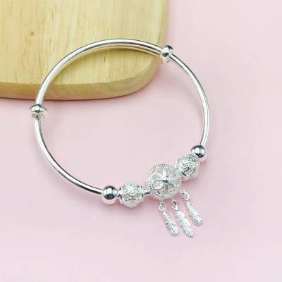 Vòng Tay, Lắc Tay Bạc Ta Charm Deamcatcher Free Size Chính Hãng Bạc Hiểu Minh LTU589