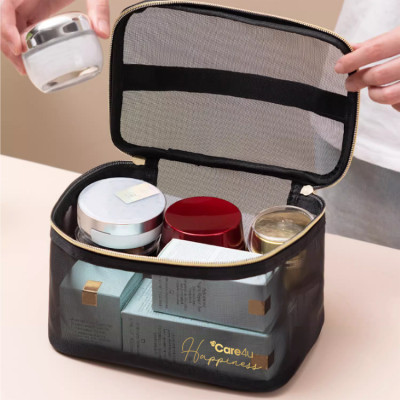 [Tặng Mặt nạ Dermal] Túi đựng mỹ phẩm cao cấp tiện lợi Care4u 21x12x13 cm