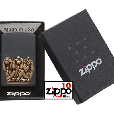 Bật lửa Zippo 29409 Three Monkeys - Chính hãng 100%