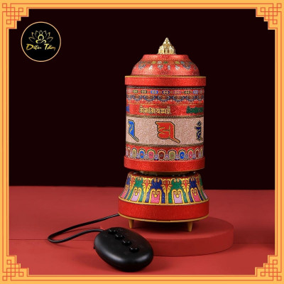 Kinh luân điện -Bánh xe cầu nguyện cắm điện, có kinh bên trong.