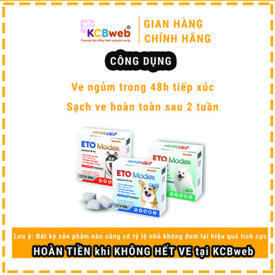 Viên nhai Eto Modex diệt ve, rận, bọ chét, bọ nhảy dành cho chó