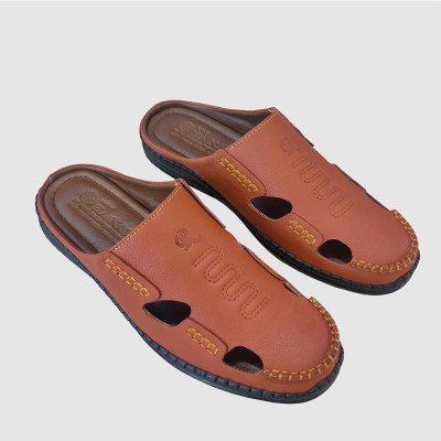 Dép Bít Mũi Nam Da Bò Thật TiTi ĐÔ Cao Cấp GSB20116d