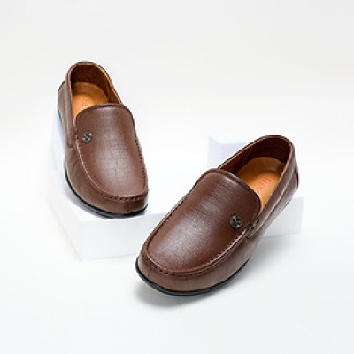 Giày Mọi Nam Da Thật Cao Cấp PABNO PN21031 - Đen/Nâu