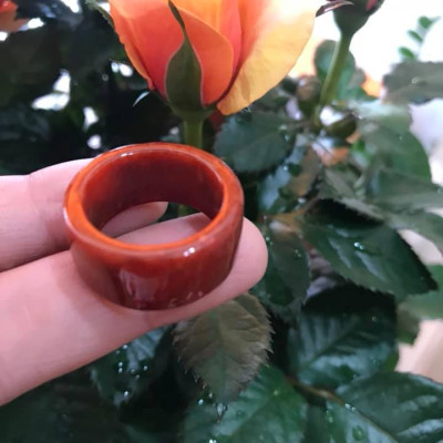 CHIẾC NHẪN VUÔNG ỐNG ĐỎ ĐẬM ĐẸP ĐÁ CẨM THẠCH MAY MẮN SIZE 17MM BẢN CAO 9,5MM AC MẠNG HỎA VÀ THỔ