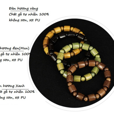 Vòng Tay gỗ Đàn Hương Ấn độ tự nhiên 100%, thiết kế đốt trụ cao cấp, mang lại bình an, may mắn và tài lộc, tặng kèm túi nhung cung hỷ