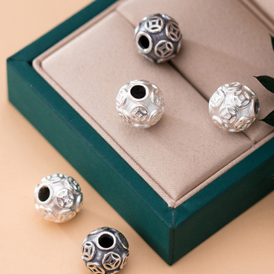 Charm bạc đồng tiền tròn xỏ ngang - Ngọc Quý Gemstones