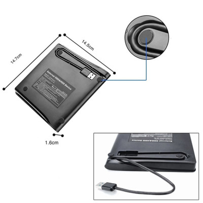 Ổ ĐĨA DVD RW CẮM NGOÀI CHO LATOP DESTOP OS ĐỜI MỚI  usb 3.0 và cổng Type C -Hàng Chính Hãng