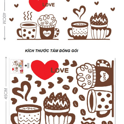 Decal dán trang trí quán coffee - dán quán cà phê AmyShop