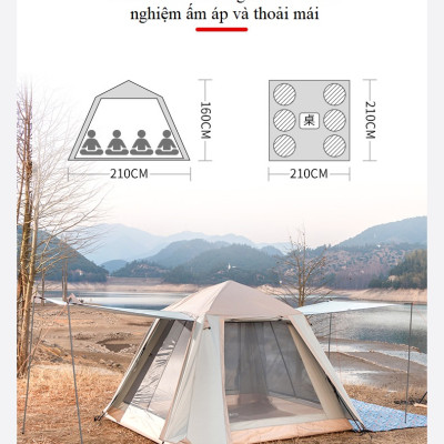Lều cắm trại tự bung , lều du lịch dã ngoại dành cho 4-6 người, chống thấm nước -ZL053