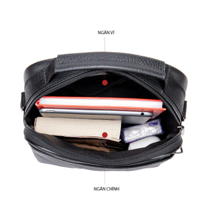 Túi đeo chéo nam DA BÒ THẬT phong cách mới  - BEE GEE DCN9217