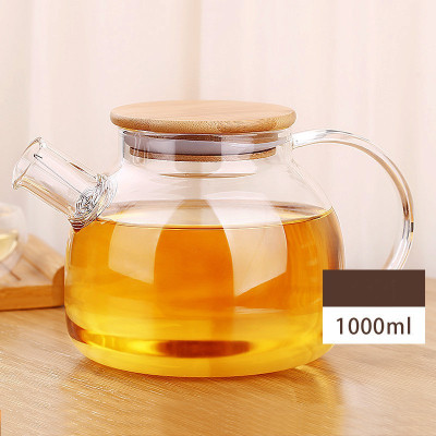 Bình pha trà, hoa trà, thảo mộc bằng thủy tinh nắp gỗ sang trọng 1000ml