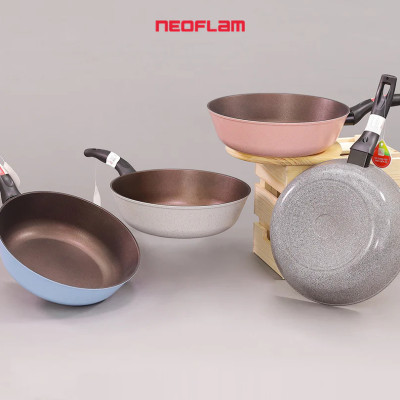 [Hàng chính hãng] Chảo xào/ Chảo đa năng Reverse Neoflam - 28cm. 4 màu Hồng - xanh dương - Ghi xám - Trắng xám
