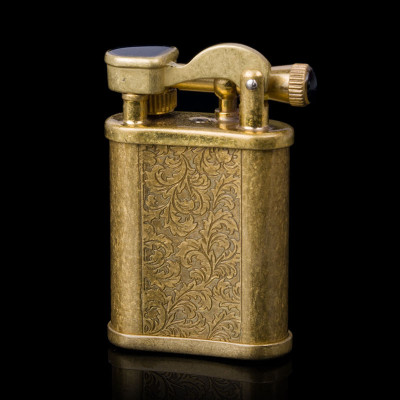 Vỏ Bộ Set Hột Quẹt Bật Lửa Xăng Đá Jifeng JF-018B Kiêm Bình Đựng Xăng Đồng Đồng Nguyên Chất Cao Cấp