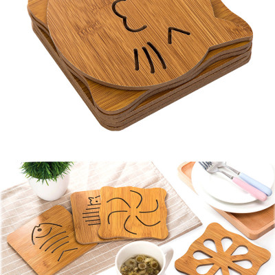 Combo 5 đế lót nồi chịu nhiệt bằng gỗ PaKaSa - Họa tiết giao ngẫu nhiên