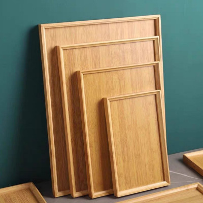 Khay gỗ tre ghép đựng trà đạo, đựng thức ăn ẩm thực hình chữ nhật - An toàn, cao cấp, chắc chắn - Hàng sản xuất chuẩn tre Việt Nam 