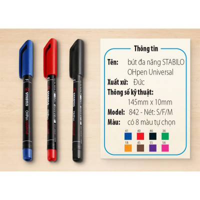Bút viết CD STABILO OHPen F 0.7mm HP842F - Xanh