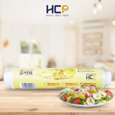 Lõi Màng Bọc Thực Phẩm PE SATIS 30cm x 200m Không Chứa Chất Phụ Gia Gây Hại Sức Khỏe Dùng Được Cho Lò Vi Sóng