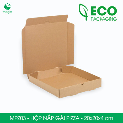 MPZ03 - 20x20x4 cm - 60 Hộp nắp gài pizza đa dụng - Hộp nắp gập, hộp carton gói hàng, hộp quà