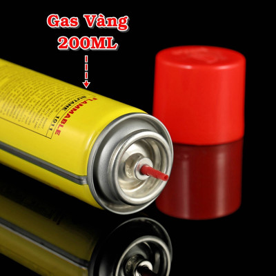 Gas bơm bật lửa hột quẹt chai vàng nhỏ loại 200ml