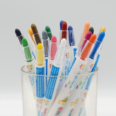Bút Sáp Màu Xoay DUKA - Twist Crayon 24 Màu - Hộp Nhựa PP (DK3302-24)
