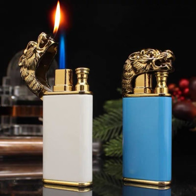 Vỏ Hột Quẹt Bật Lửa Gas BK872 Khò 1 Tia Hình Đầu Hổ 2 Chế Độ Lửa Cực Kỳ Độc Đáo - Nhiều Màu