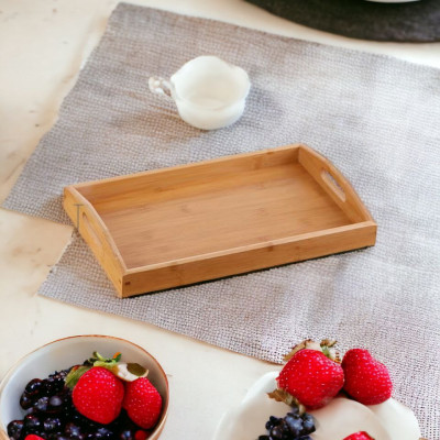 Khay gỗ tre ghép đựng trà đạo, đựng thức ăn hình chữ nhật - An toàn, cao cấp, chắc chắn - Hàng sản xuất chuẩn tre Việt Nam 