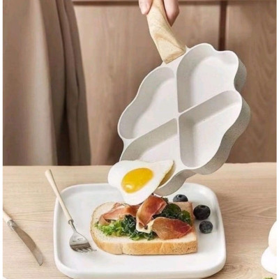 Chảo đá tình yêu chia 4 ngăn chống dính -chảo đá chiên trứng cán gỗ dùng cho bếp từ,ga,hồng ngoại - HÀNG CHÍNH HÃNG MINIIN