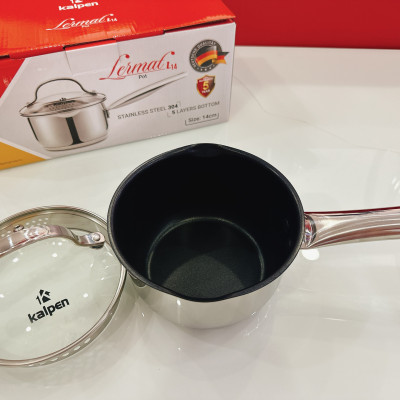 Quánh inox 304 chống dính 5 đáy cao cấp Kalpen Lermat L14