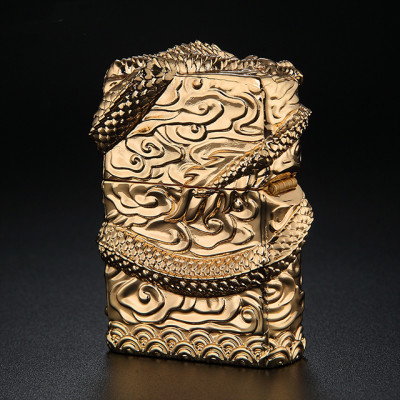 Vỏ Hột Quẹt Bật Lửa Xăng Bấc Đá Chief CF0972J Thiết Kế Họa Tiết Rồng Ôm Ngọc Đẹp Độc Lạ Sang Trọng Cao Cấp