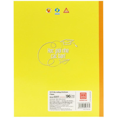 Tập Học Sinh Class Điểm A 5 Ô Ly Vuông 96 Trang 100gsm - Hồng Hà 0317 (Mẫu Sản Phẩm Giao Ngẫu Nhiên)