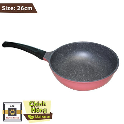 Combo 3 món cao cấp Hàn Quốc, bộ 2 nồi chống dính vân đá Kimscook , quai chống nóng, nắp kính cường lực viền inox (size 20-24 cm) và Chảo đúc chống dính vân đá Ecoramic sâu lòng (E) 26 cm, dùng bếp gas, hồng ngoại, ... - Hàng chính hãng