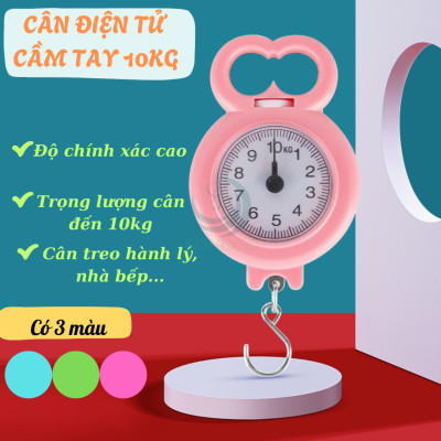 Cân Treo Mini Đa Năng 10kg Cân Lò Xo Mini Dạng Móc- Cân Treo Tay Tiện Lợi Du Lịch- Cân Mini Móc Treo Cầm Tay- Cân Treo Nhựa Siêu Nhẹ 10kg