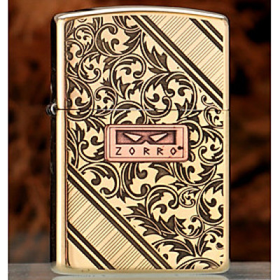 Vỏ Hột Quẹt Bật Lửa Xăng Đá Zorro Z2-1045 Họa Tiết Hoa Văn Cổ Điển - Nhiều Màu (Không Sẵn Xăng)