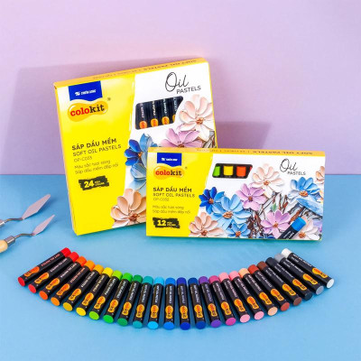 Hộp 24 Bút Sáp Dầu Thân Tròn - Soft Oil Pastels - Colokit OP-C033