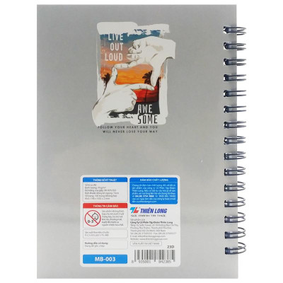 Sổ Lò Xo A6 Kẻ Ngang 160 Trang 70gsm - Thiên Long MB-003