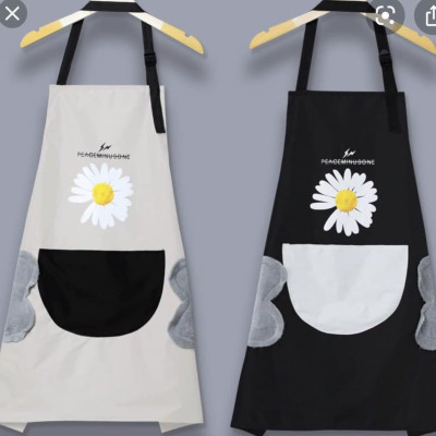 Tạp Dề Nấu Ăn,  Không Thấm Nước, Có Chỗ Lau Tay Và Túi Đựng Điện Thoại Tiện Lợi, Hoạ Tiết Cute