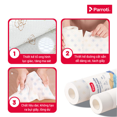 Khăn giấy cuộn đa năng, lau bếp, lau kính, chén bát, lau tay (50 khăn/cuộn, 25cm x25cm) - Parroti Bingo NG01