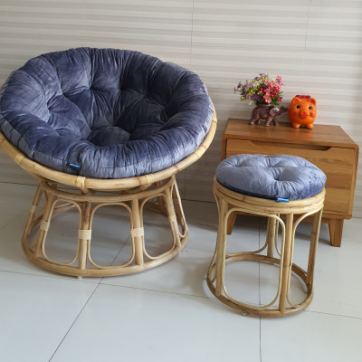 Ghế thư giãn papasan đủ size (vải nhung xám)