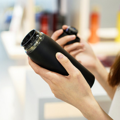 Bình giữ nhiệt LocknLock Feather Light Ring màu hồng LHC4244PIK 460ml - Hàng chính hãng, có khay lưới lọc trà - JoyMall