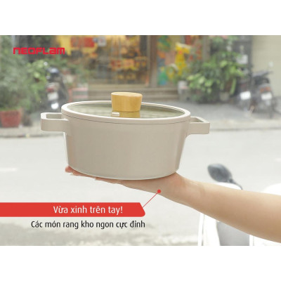 Nồi chống dính Fika hãng Neoflam tráng gốm xtrema sản xuất tại Hàn Quốc