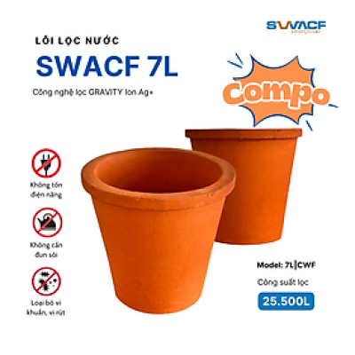 Compo 2 lõi lọc nước uống trực tiếp SWACF 7L | CWF Nano bạc, tốc độ lọc 2 - 4 lít/giờ, giữ khoáng thiết yếu